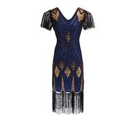 FNKDOR Gatsby Dress, Women 1920s Art Deco Sequin Paisley Flapper Tassel Glam Party Cocktail Dresses