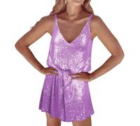 FNKDOR Light Blue Dress Ladies Loose Collar Nightclub Sexy Hottie Skirt Pure Sex Chic Slip Dress Sequin Dress Dress for Women Junior Formal Dresses for Women UK(A2-Purple,S)
