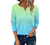 FNKDOR Long Sleeve Tunic Tops for Women UK Solid Color Buton Down Blouse V Neck Spring Summer Basic Longshirts Baggy Comfy Plain Tee Shirt Ladies Long Tops to Wear with Leggings (A4-Yellow, L)