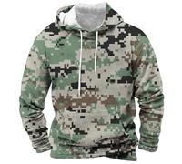 FNKDOR Men's Camo Hoodie Army Digital Camouflage Print Fashion ACU with Pocket Drawstring Hooded Sweatshirt Patchwork Long Sleeve Hoody Casual Military Tops Fishing Clothing(A2 Camouflage,XL)