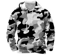 FNKDOR Men's Camo Hoodie Army Digital Plus Size Camouflage Print Fashion ACU with Pocket Drawstring Hooded Sweatshirt Patchwork Long Sleeve Hoody Casual Military Tops Fishing Clothing S-4XL