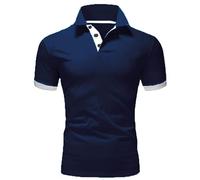 FNKDOR Mens Poloshirt Short Sleeve T-Shirts for Men Cotton Polo Shirts for Men UK Polo Shirts Golf Polo Muscle Top White Polo Shirt Mens Rugby Shirt Slim Fit T Shirt(A3 Navy,5XL)