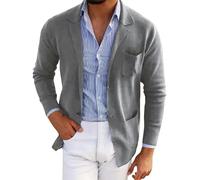 FNKDOR Men's Smart Casual Slim Fit Corduroy Black Blazer Jacket with 2 Button and Pockets - Lightweight Suit Coat S-3XL