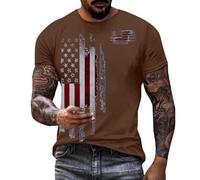 FNKDOR Men's T Shirt Fashion 3D Graphic Print Oversized Tee Shirt Casual Loose Plus Size Tunic Top Summer Gym T-Shirt Workout Lifting Leisure Oversized Pullover Blouse S-5XL(A1-Coffee,M)