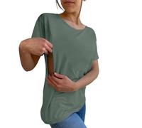 FNKDOR Nursing Breastfeeding Shirts for Maternity Women UK Side Open Pregnancy Comfort Short Sleeve Mama's Boobery Always On Tap Clothes Friendly Zip Tshirts Breastfeeding Tops Maternity Tops (JN, L)