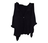 FNKDOR Women Linen Shirt Solid Color Button Cardigan Elegant Summer Long Sleeve Tunic Tops Comfortable Breathable Cotton Linen Casual Lightweight Muslin Blouse Going Out Pullover (A2-Black, XXL)