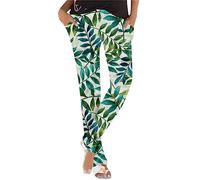 FNKDOR Women Summer Harem Trousers Slip On Boho Beach Lightweight Comfortable Loose With Pockets Long Yoga Pants (C-AG, L)(E1 Green, L)