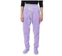 FNKDOR Women's Adult Footed Pajamas Sweatpants Feet Cozy and Soft Adult with Sherpa Fleece Lined Feet Ladies Extremely Soft and Warm Footing Cosplay Pyjamas Homewear Drawstring Sleepwear(A1-Purple,L)