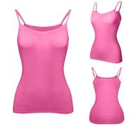 FNKDOR Women's Camisole Adjustable Strap Vest Top Summer Yoga Gym Sleeveless Summer Vest Cami Cute Crop Sexy Plus Size Underwear With Chest Pad S-6XL Athletic Crop Tops(A1-Hot Pink,S)