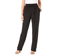 FNKDOR Women's Straight Leg Joggers Womens Long Pants Ladies Solid Color Elastic High Waist Full Length Comfy Tracksuit Bottoms Women Drawstring Formal Office Work Trousers with Pockets(A1-Black,M)