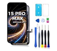 FNKJYND OLED Soft for iPhone 15 Pro Max Screen Replacement A2849 LCD for iPhone 15 Pro Max Display A3105 A3106 A3108 Screen Digitizer 3D Touch Assembly Repair Part Kit with Tools