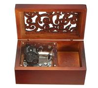 FnLy Antique Engraved Wooden Wind-Up Musical Box,You are My Sunshine Musical Box,with Silver-Plating Movement in,Rectangle