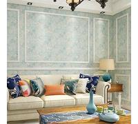 FNMHime 20.87″Wx393.7″L 3D Embossed American Rural Pastoral Vintag European Style Bedroom Living Room TV Background Non-Woven Wallpapers Non-Pasted (Light Blue)