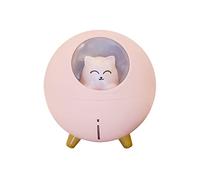 FnnEmg Humidifier For Bedroom Portable USB Mini Air Humidifier 220ml Ultrasonic Cute Cat Desktop Aroma Essential Oil Diffuser Aromatherapy Spray Mist Maker Humidifiers (Size : Pink)