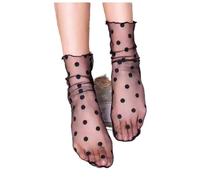 FnnEmg Lace Ankle Socks 5/3Pair Black Lace Socks for Women Girls Summer Fish Net Short Mesh Thin Fishnet Ankle Sox Fashion Nylon Ultrathin Sock Short Stockings (Color : Dot, Size : 5pair)
