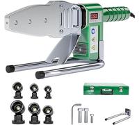 FnnEmg Plastic Water Pipe Welder, Handheld Digital Socket Fusions Welder Kit, 240W Rechargeable PPR Pipe Welding Machine with 6 Die Heads for PPR PE PB PVC HDPE Pipe