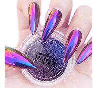 FNNZ Chameleon Chrome Nail Powder, Color-Shift Nail Powder Pigment Glitter Dust Magic Chameleon Mirror Effect Metallic Multi-Chrome Effect for Gel Polish Nail Art Decoration - Cyberpunk