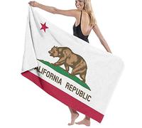 FNQKMLEP California Flag Super Soft Beach Quick-Drying Bath Towel Unisex Large Absorbent Towel Blanket Suitable for Outdoor Travel Camping Yoga Gym Swimming Bath