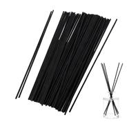 FNSIGHD 50 Pcs Black Reed Diffuser Sticks,Reed Diffuser Sticks,Wood Rattan Essential Oil Aroma Diffusers,Replacement Refill Stick, Diffusers Stick for Bedroom,Office Volatile Aroma(Black)