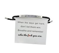 FNSIGHD Don't Let The Hard Days Win Bracelet,Adjustable Motivational Bracelet for Family Friends
