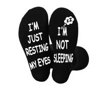 FNSIGHD Novelty Socks Gift for Men,Funny Medium Socks,with Letters Under The Socks,Durable,Non-slip Cotton Birthday & Father's Day Gifts for Grandad Husband Boyfriend from Daughter Son Wife(Black)