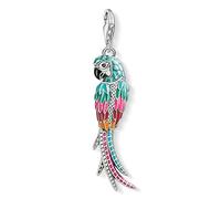 FNSK Colorful Striking Parrot Pendant, 925 Sterling Silver Dangle Charm Pendant Jewelry Gift For Women Men Girls (Color : Lobster Clasp)