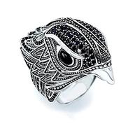 FNSK Elegant Falcon Cocktail Ring, 925 Sterling Silver Ring Cool Rings Jewelry Gift For Women Men Girls (Size : Size9)