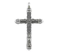 FNSK Richly Ornamented Cross Pendant, Jewelry Bijoux Accessories 925 Sterling Silver Pendant Gift For Woman Men