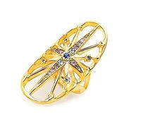 FNSK Royalty Star Ring, 925 Sterling Silver Ring Cocktail Ring Magical Boho Jewerly Vintage Gift For Women Men Girls (Color : Gold, Size : Size9)