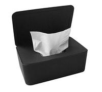 Fnsky Wet Wipes Storage Box, Dry Wet Tissue Paper Case Napkin Storage Box Holder, Baby Wipes Dispenser Holder with Lid for Home Office (Black)