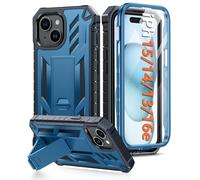 FNTCASE Case for iPhone 15: for iPhone 14 Mobile Phone 13 Protective Case with Stand Shockproof Scratch-Resistant Case Full Body Heavy Duty Cover SGS Military Protection 6.1 Inches