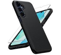 FNTCASE for Samsung A18/A17/A16 Phone Case: Dual Layer, Non Slip Textured | With Screen Protector, Shockproof Protective Galaxy 4G/5G Cell Mobile Cover, Drop Protection, Rugged Back, Heavy Duty, Black