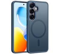 FNTCASE for Samsung Galaxy S25 Case: S24 Magnetic Translucent Matte Shockproof Slim Cell Phone Cover - Military Grade Drop Proof Hard Back Anti-Fingerprint Protective Case (6.2 inch/Blue)