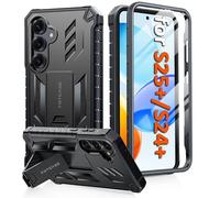FNTCASE for Samsung Galaxy S25-Plus Case: for Samsung S24-Plus Case Military Grade Drop Proof Protection Mobile Cover with Kickstand | Matte Rugged Shockproof Protective Sturdy Phone Case Black