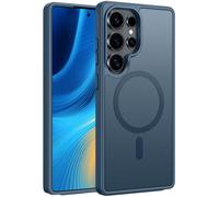 FNTCASE for Samsung Galaxy S25-Ultra Case: Magnetic Translucent Matte Shockproof Slim Cell Phone Cover - Military Grade Drop Proof Hard Back Anti-Fingerprint Protective(6.9 inch/Blue)