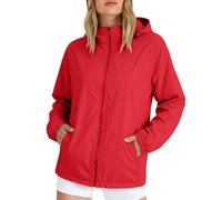 Fnumiszx Summer Jackets For Women UK Lightweight Waterproof Hooded Jacket Full Zip Outdoor Windbreaker Coat With Pockets Ladies Light Weight Casual Raincoat For Hiking Walking Cycling Outwear