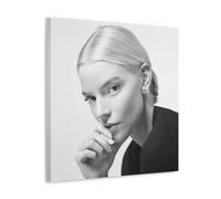FNWNJNG Anya Taylor Joy Black White Poster Decorative Painting Canvas Wall Art Living Room Poster Bedroom Painting Wall Art Picture Print Modern Family Room Decor 20 x 20 Inches (50 x 50 cm)