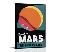 FNWNJNG Mars The Red Planet Vintage Poster Decorative Painting Canvas Wall Art Living Room Poster Bedroom Painting Wall Art Picture Print Modern Family Room Decor 16 x 24 Inches (40 x 60 cm)