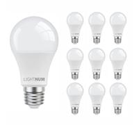FNX 10 x A60 E27 LED Light Bulbs | 13w = 100 Watt Equivalent - Eco & Energy Efficient Light | 1055 Lumens, 6000k, 220-240V | Easy Installation & Energy Saving | 124 x 60mm | Daylight White |
