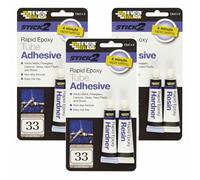 FNX 3 x Everbuild Rapid Epoxy Adhesive Tube - Resin & Hardener | 4 Minute Rapid Setting | Ultra Strong, Non-Drip & Water-Resistant | Bonds Metal, Fibreglass, ceramic, Glass, Plasic, Stone & More...