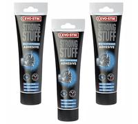 FNX 3 x Evo-Stik Strong Stuff Waterproof Glue & Adhesive | Instant Grab, All-Purpose Indoor & Outdoor Use | Bonds Brick, Ceramic, Fabric, Glass, Leather, Metal, Plastic, Wood | Dries White, 300g Total
