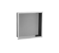 Fnx Bathrooms 300X300mm Solid Brass Recessed Shower Niche - Polished Chrome Wet Room Storage Unit