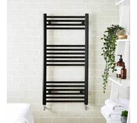 FNX Bathrooms 500X800mm Matt Black Heated Towel Warmer Ladder Rail Radiator