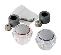 FNX Bathrooms Acrylic Plastic Tap Head Replacement Kit Bathroom Kitchen Hot Cold Pair Tap Tops