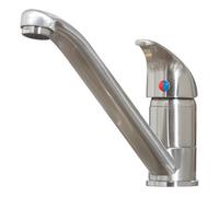 FNX Bathrooms Aruba Kitchen Tap Brushed Nickel Deck Mounted Lever Swivel Spout Mono Mixer