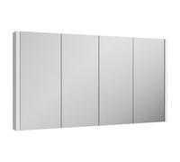 FNX Bathrooms Aura 1180mm 4 Door Gloss White Wall Hung Mirror Cabinet Contemporary 650mm