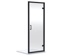 FNX Bathrooms Aura 1900 X 760mm Hinged Shower Door Matt Black Contemporary 6mm Glass