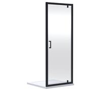 FNX Bathrooms Aura 1900 X 760mm Pivot Shower Door Matt Black 6mm Glass Contemporary