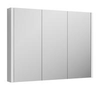 FNX Bathrooms Aura 899mm 3 Door Gloss White Wall Hung Mirror Cabinet Contemporary 650mm