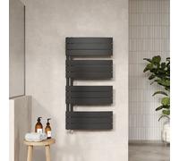 FNX Bathrooms Aura Anthracite Heated Towel Rail 1080X550mm 1706 Btu 50 Pipe Centres